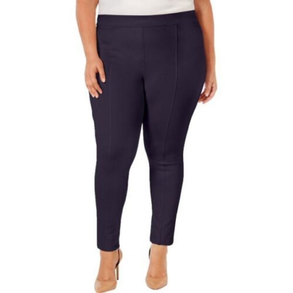 Style&co. Ladies Plus Size Leggings Industrial Blue Front Seam Mid Rise 24W